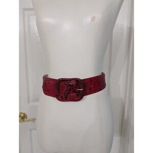 Liz Claiborne Snakeskin 100% Genuine Leather Belt Sz S/ XS 34.5" Length 26-30